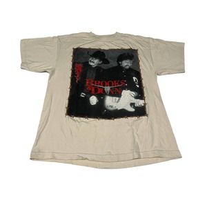 Vintage Brooks & Dunn 1996 Concert Country Music Tour T-Shirt Off White L Rare